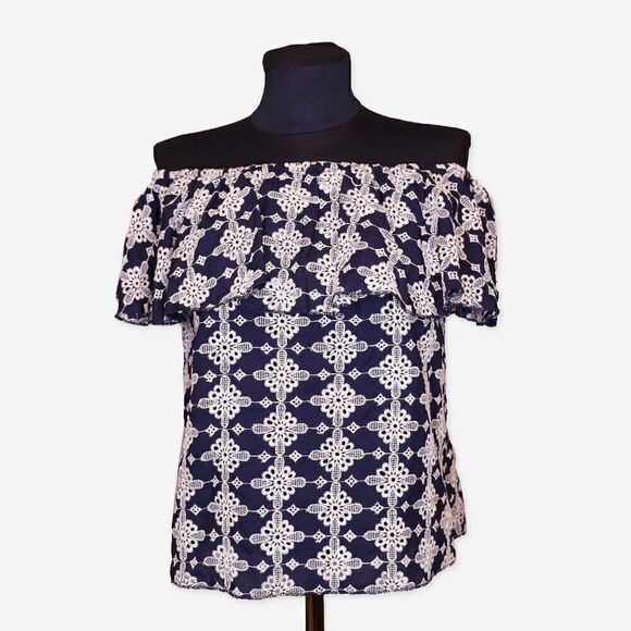 NWOT Zara Cropped Off Shoulder Top Sz M - Picture 2 of 6